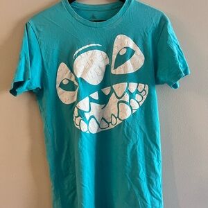 Disney Teal Crew Neck Graphic Tee with Black Print